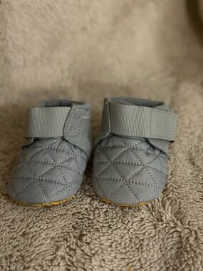 Teva Quilted Light Gray Baby Walker Shoes with Hook-and-Loop Strap